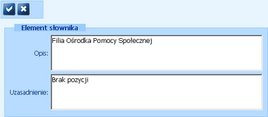 dane elementu slownika