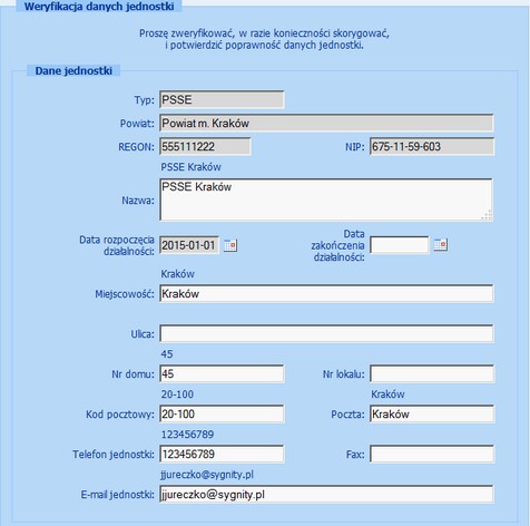 wymuszona aktualizacja danych